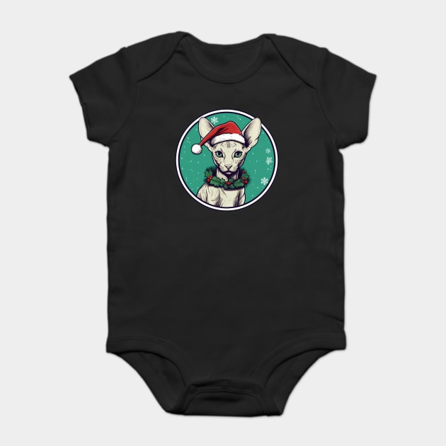 Cornish Rex Cat Xmas, Love Cats Baby Bodysuit by logiamerch